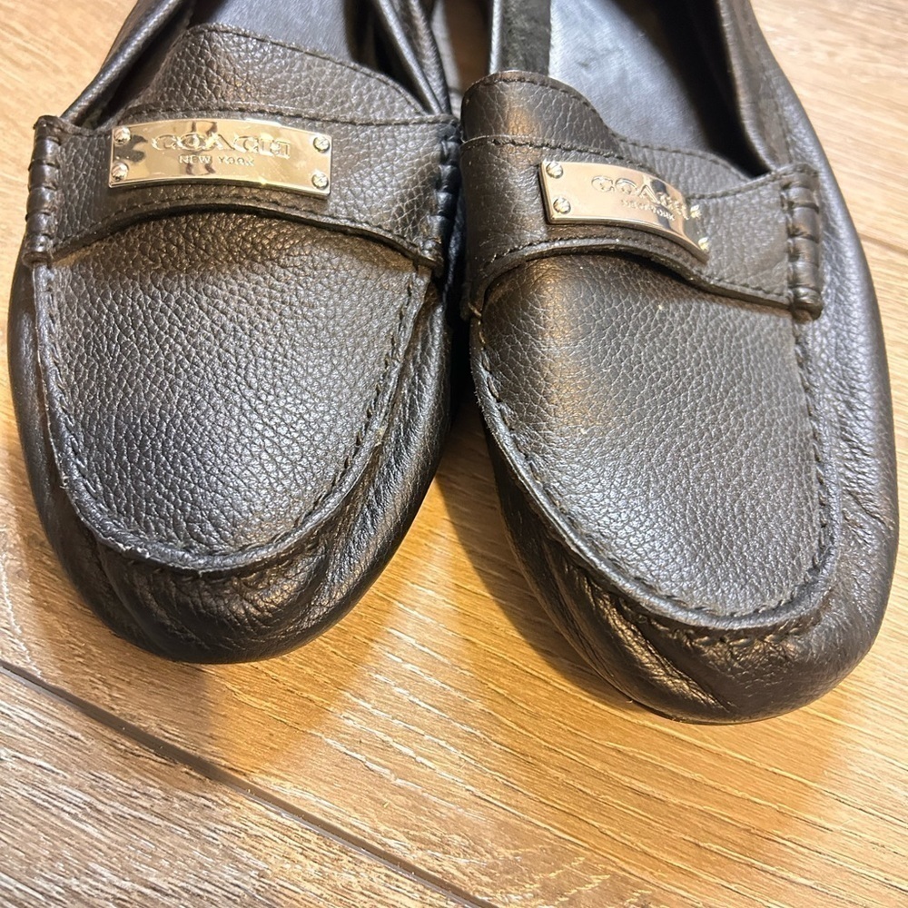 Coach Fredrica Loafers Pebble Grain Leather Black Womens 8 - Picture 6 of 6